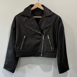 AllSaints Clark Black Leather Jacket